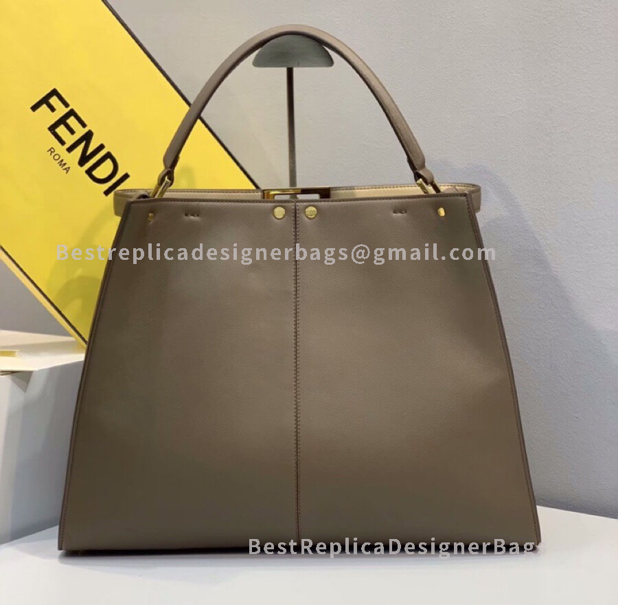 Fendi Peekaboo X-Lite Large Light Grey Leather Bag 304